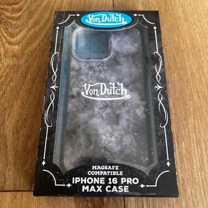 Von Dutch iPhone 16 Pro Max Case MagSafe Grey Acid Wash Marble Logo VDIP16PMC-04